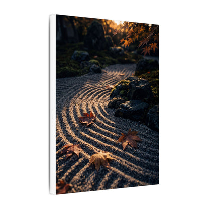 Rock Garden Moody Minimal Canvas Art | Bold Dark Japandi Art