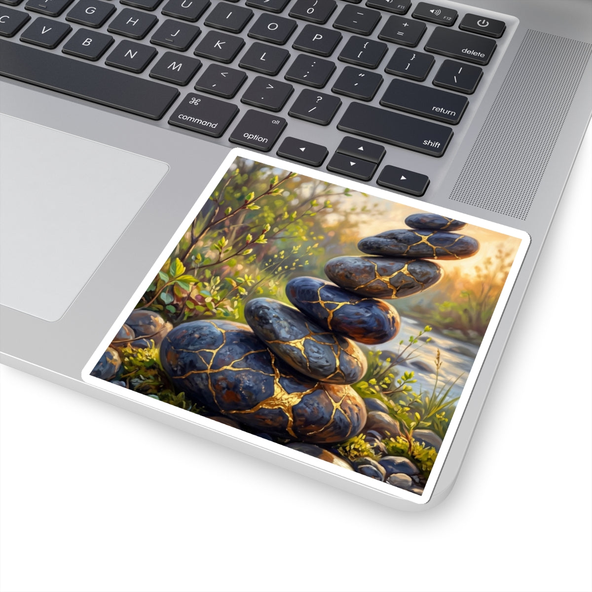 River Stones Gold Repair Sticker | Healing Kintsugi Art