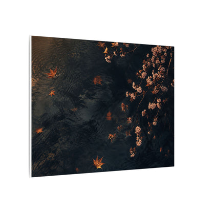 Golden Hour Cherry Blossom Canvas Art - Dark Japandi Kanso