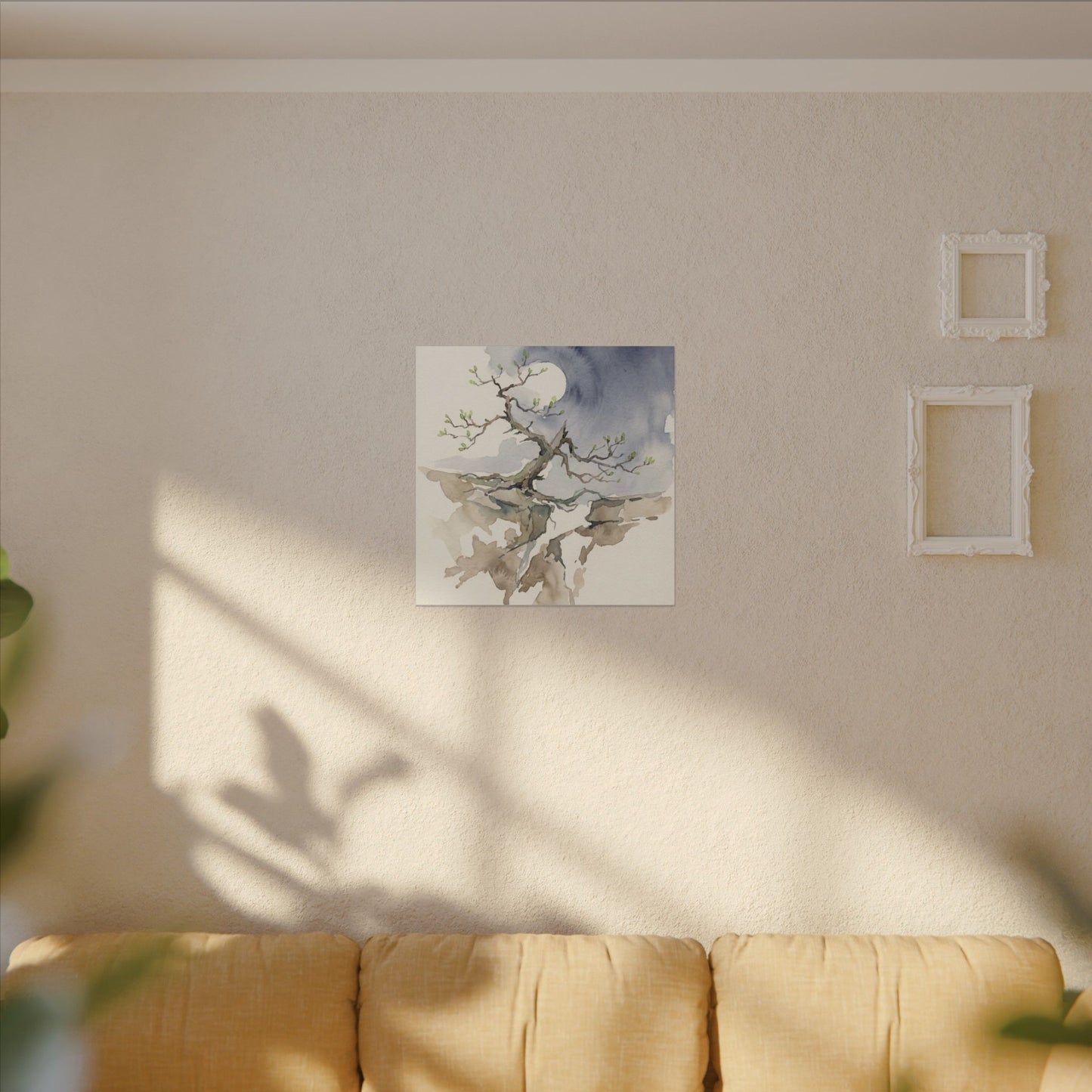 Moonlight Pine Tree Canvas Art - Japandi Ma