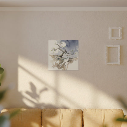 Moonlight Pine Tree Canvas Art - Japandi Ma