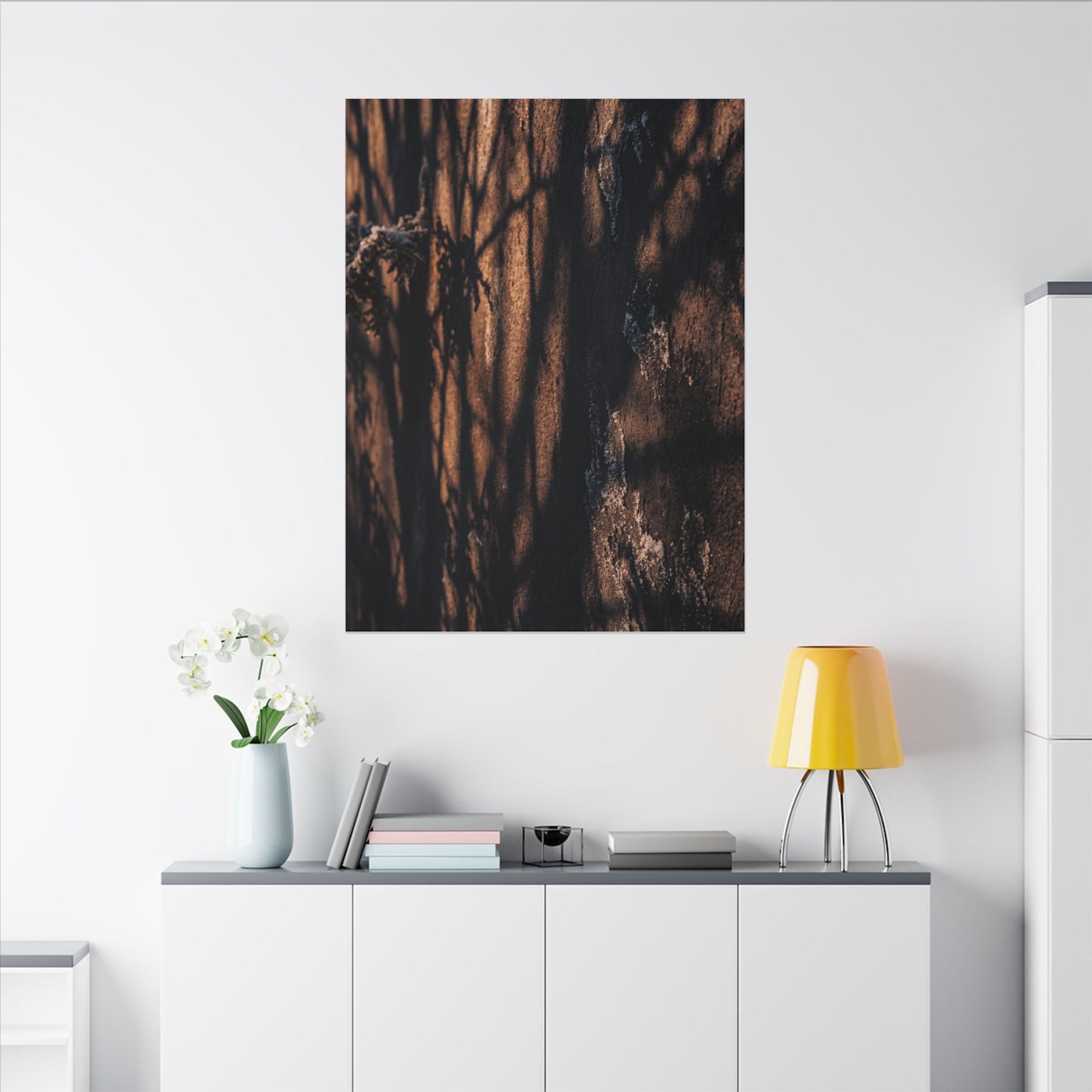 Golden Hour Shadow Play Canvas Art - Dark Japandi Fukinsei