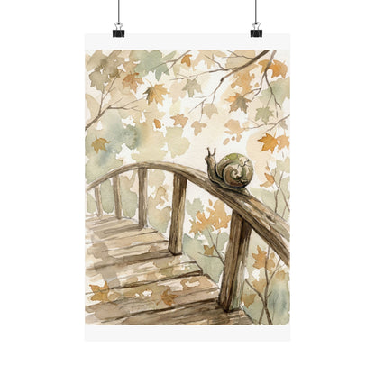 Datsuzoku Wooden Bridge Wall Art Print - Japandi Watercolor