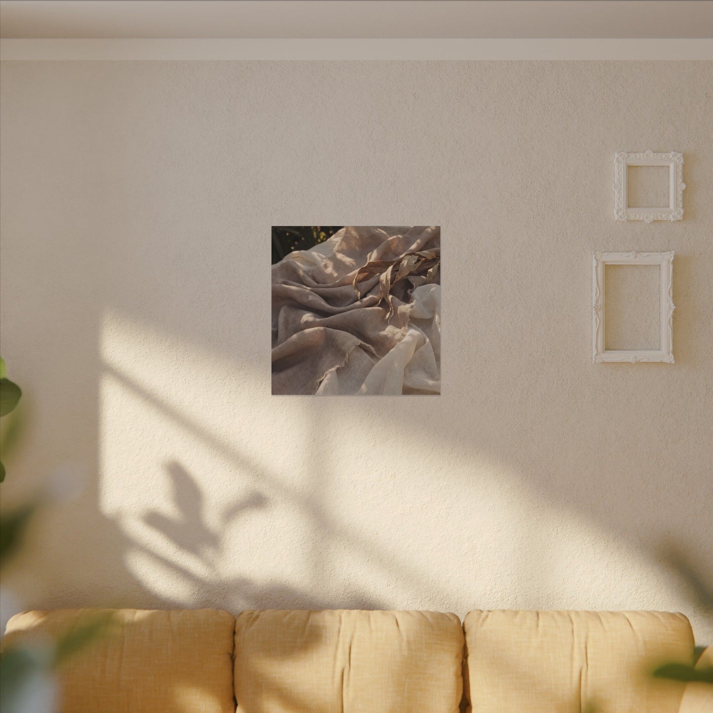 Silk Drape Summer Canvas Art | Japandi Neutral Design