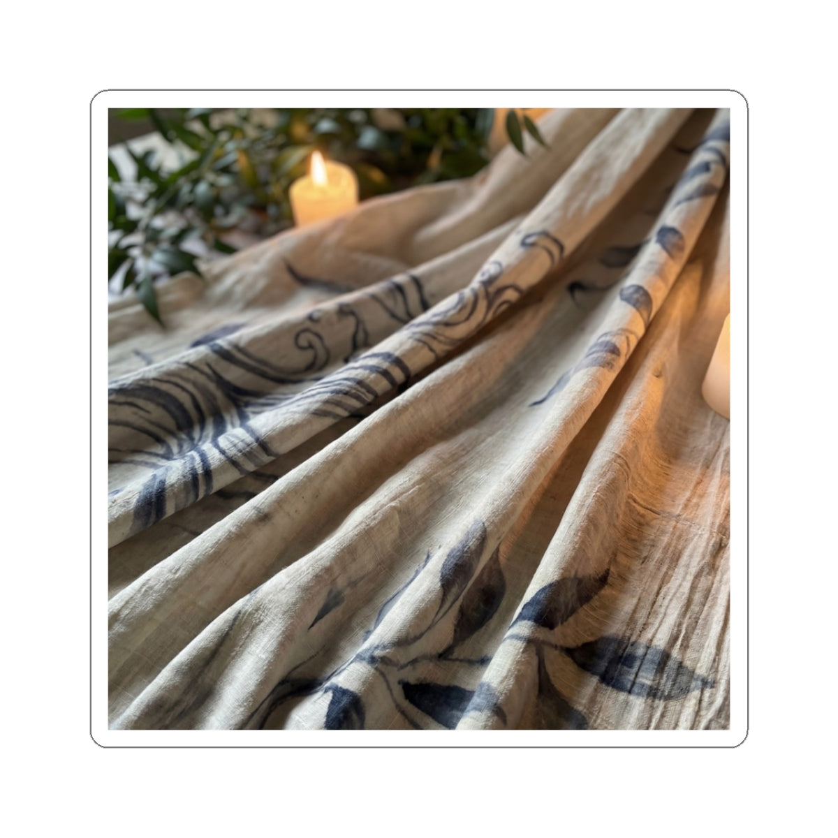 Fukinsei Silk Drape Sticker - Japandi Japanese Pattern Art Print