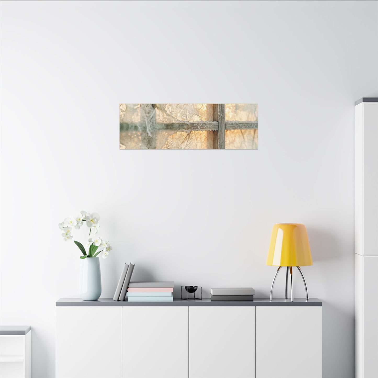 Winter Shoji Screen Watercolor Canvas Art | Elegant Decor