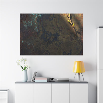 Golden Hour Rust Patina Canvas Art - Dark Japandi Ma