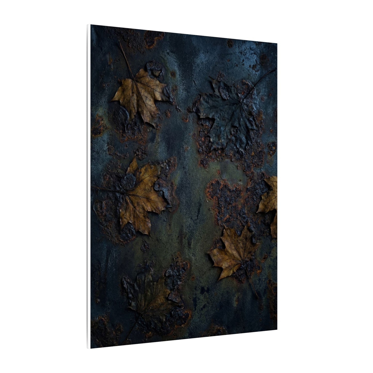 Shibui Rust Patina Canvas Art - Dark Japandi Charcoal Ink