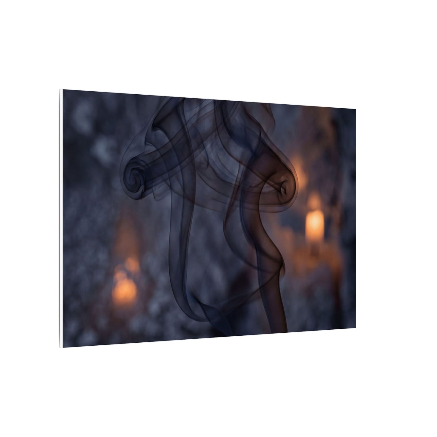 Incense Smoke Winter Canvas Art | Dark Japandi Sophisticated Design