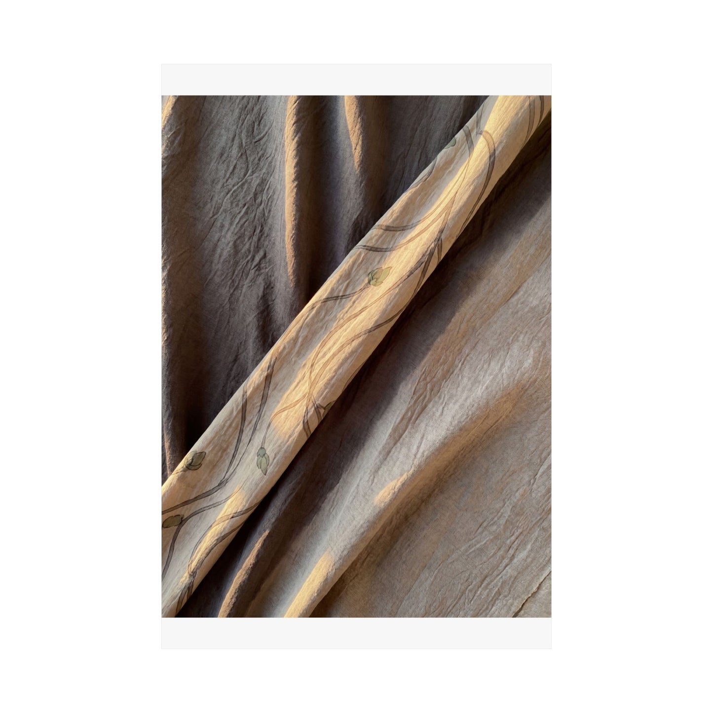 Silk Drape Japanese Pattern Wall Art Print | Neutral Japandi Art