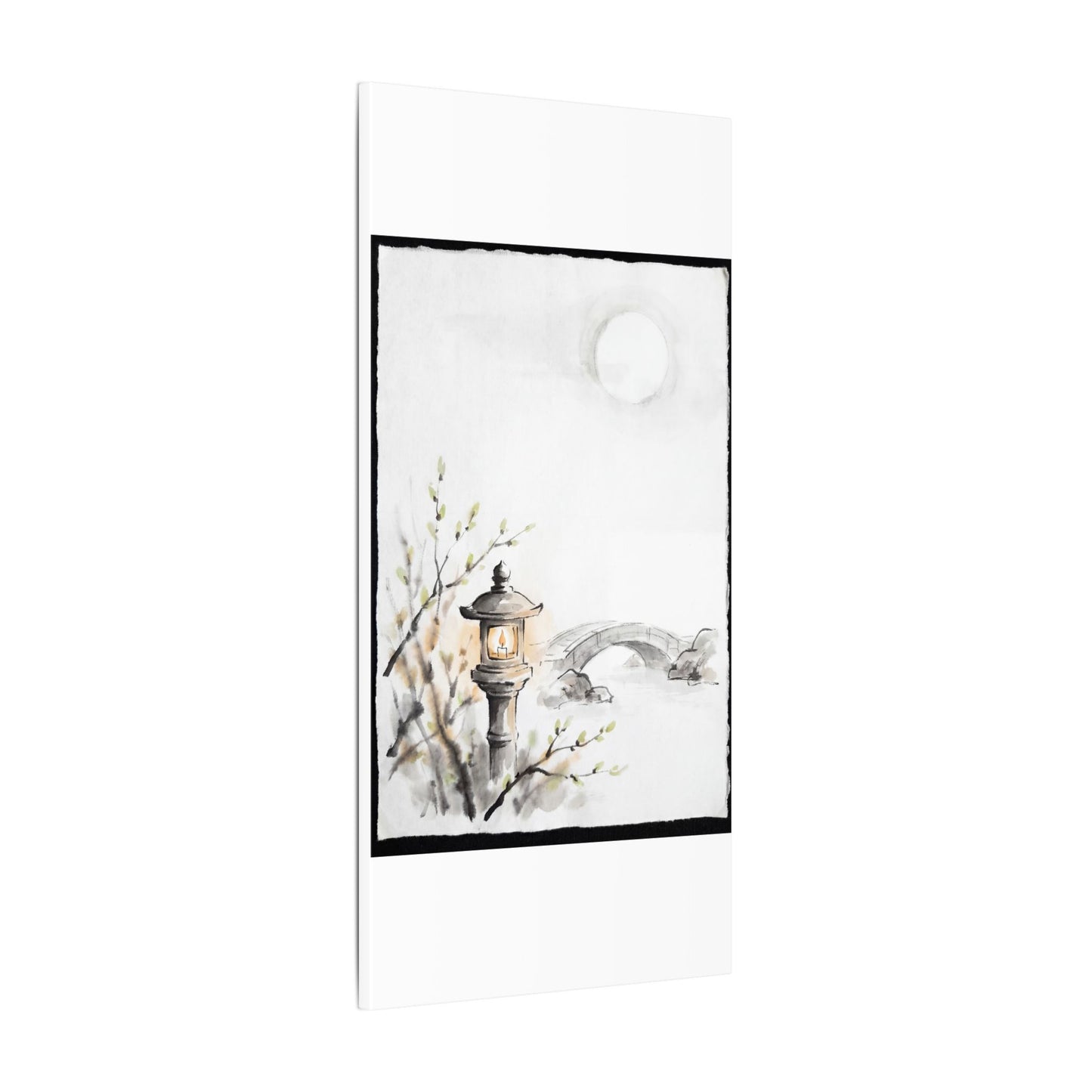 Moonlit Garden Spring Canvas Art | Zen Contemplative Design