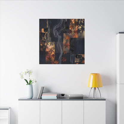 Autumn Incense Smoke Dark Texture Canvas Art | Sophisticated Decor