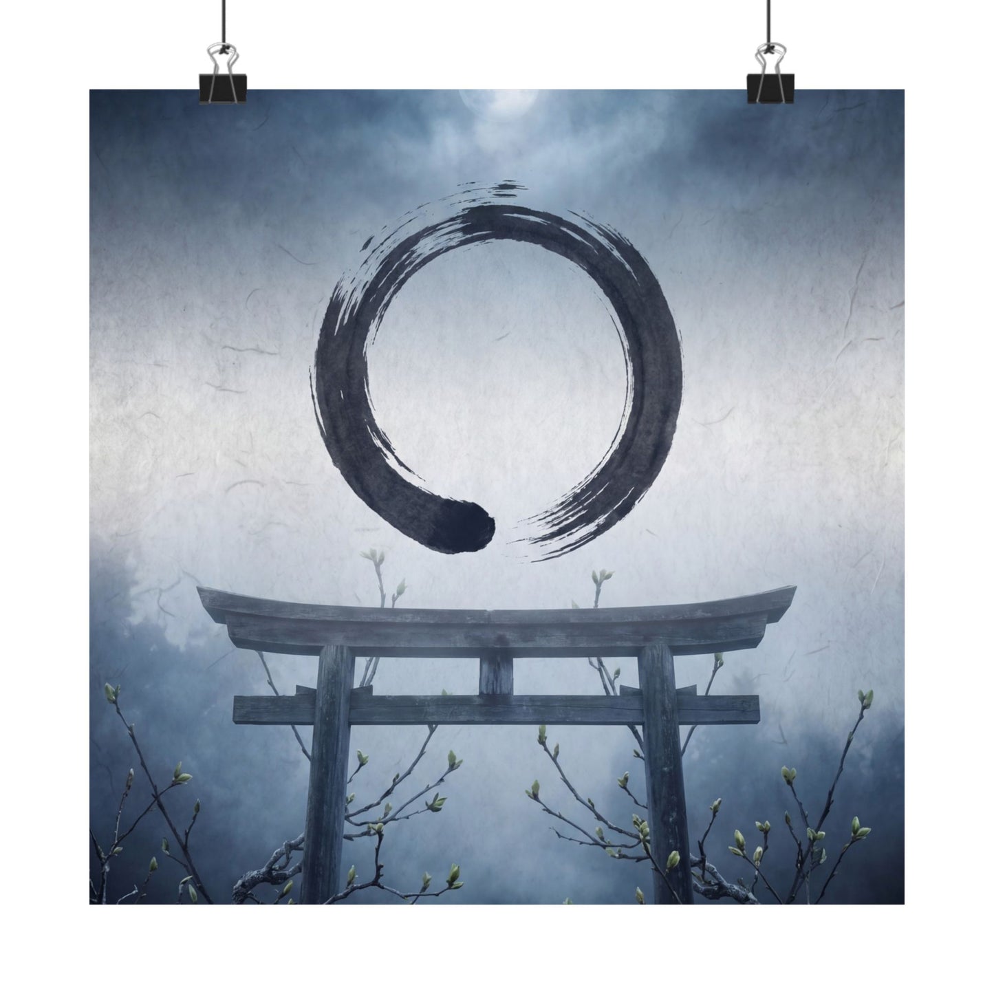 Spring Torii Gate Enso Wall Art Print | Calm Decor
