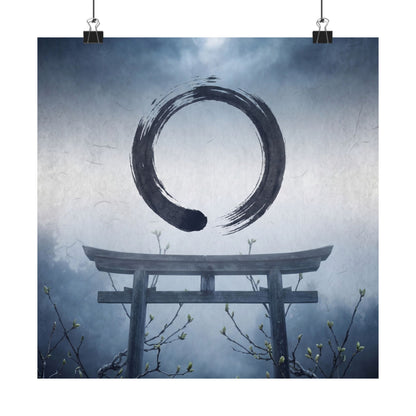 Spring Torii Gate Enso Wall Art Print | Calm Decor