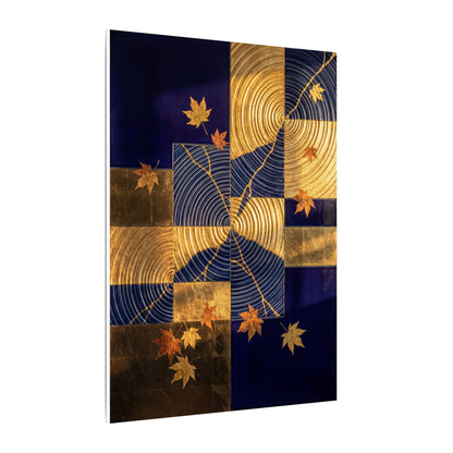 Autumn Water Ripple Crackle Gold Canvas Art | Artful Decor