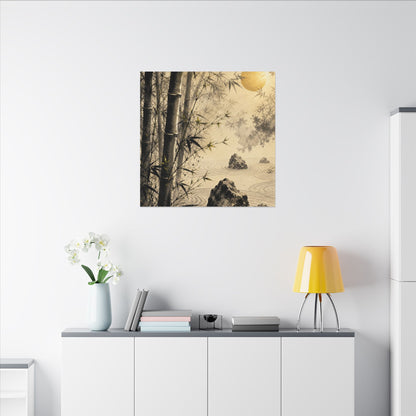 Peaceful Bamboo Grove Canvas Art - Karesansui Zen