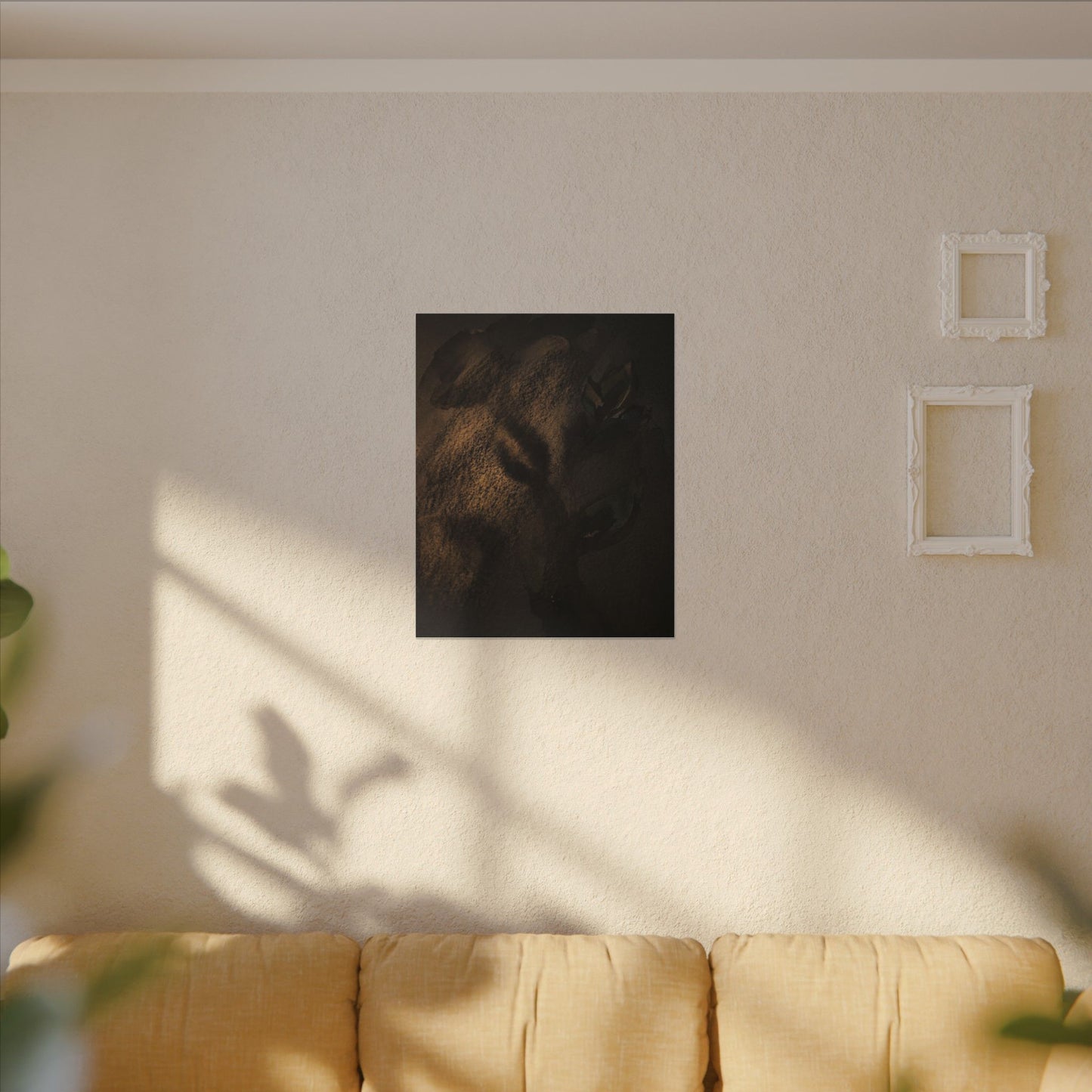 Candlelight Shadow Play Canvas Art - Dark Japandi Ma