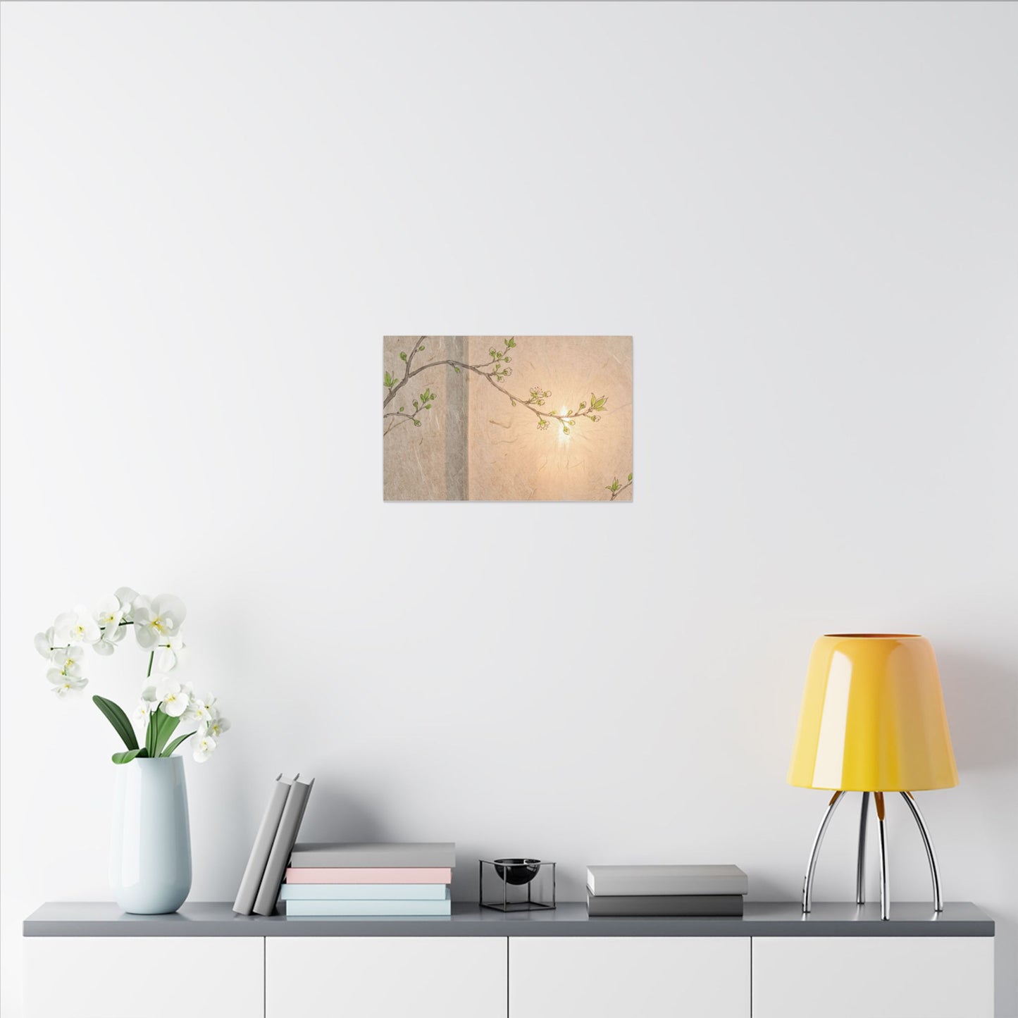 Shoji Screen Canvas Art | Spring Japandi Minimal Line Art