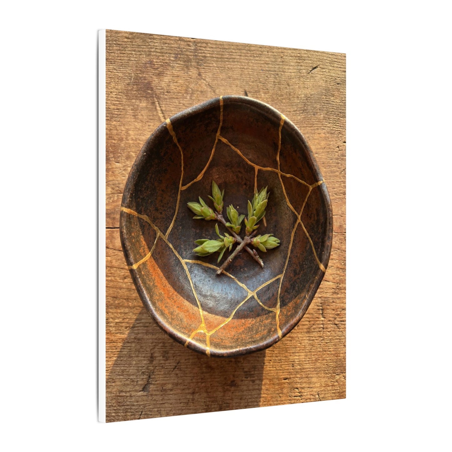 Ceramic Bowl Gold Repair Canvas Art | Resilient Kintsugi Art