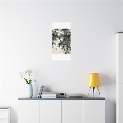 Zen Bamboo Grove in Overcast | Sumi E Canvas Art