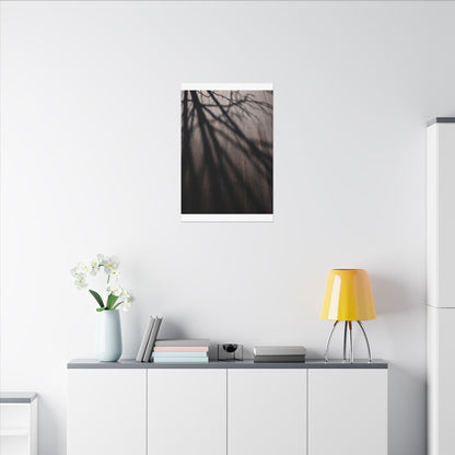 Dark Japandi Shadow Play in Dawn | Moody Minimal Canvas Art