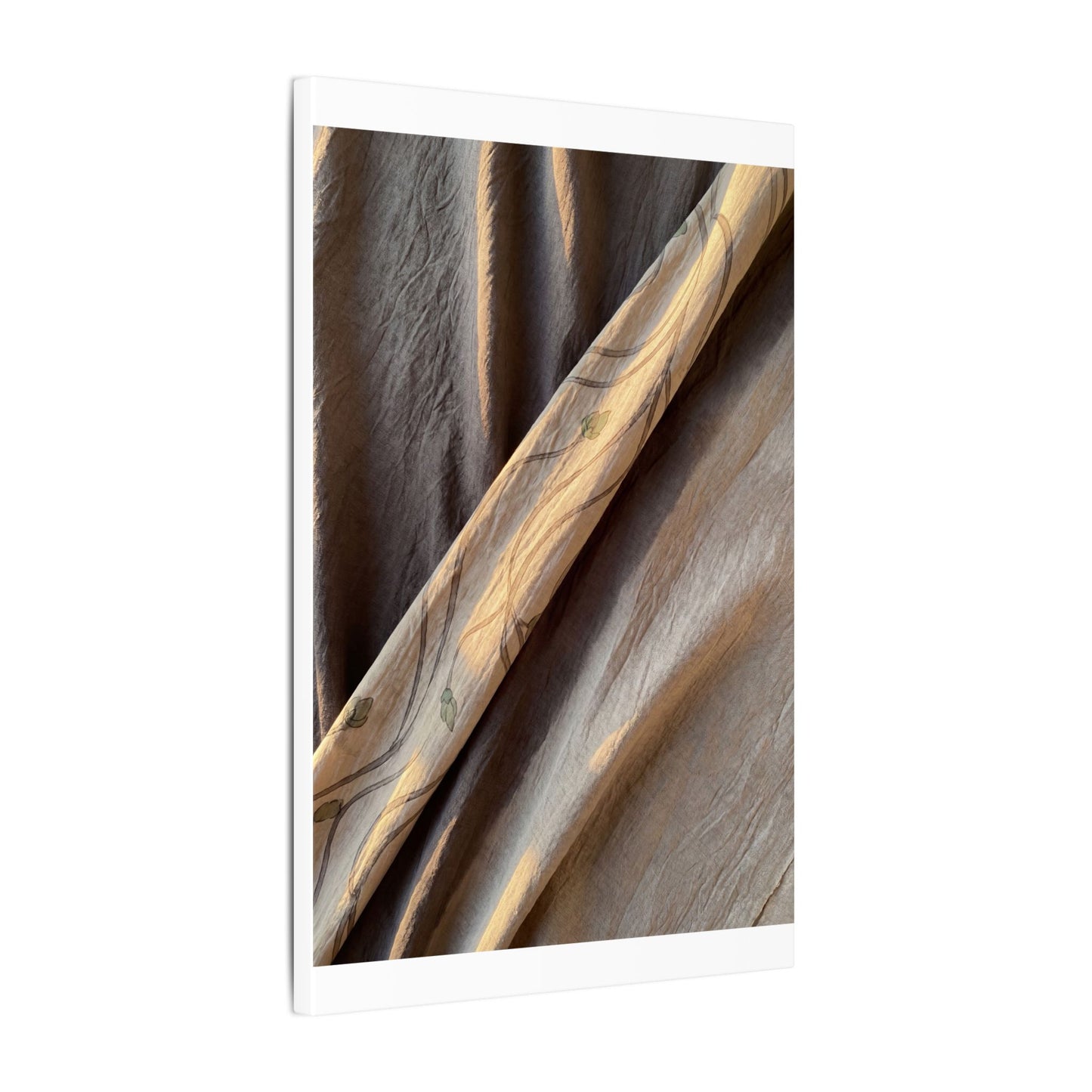 Warm Silk Drape Canvas Art - Japanese Pattern Japandi