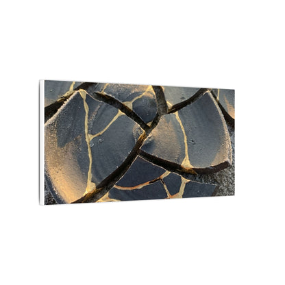 Broken Pottery Winter Canvas Art | Kintsugi Resilient Design