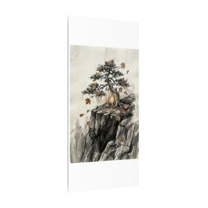 Pine Tree Autumn Canvas Art | Japandi Earthy Design