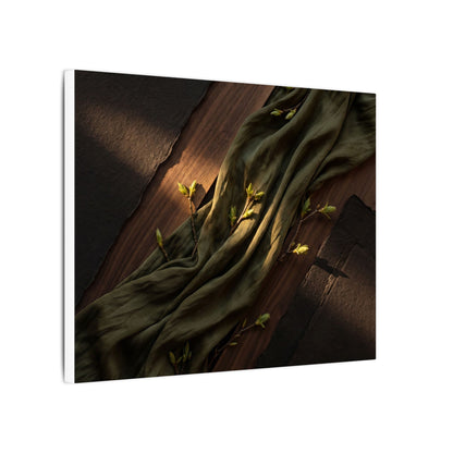 Silk Drape Canvas Art | Spring Dark Japandi Dark Texture Art