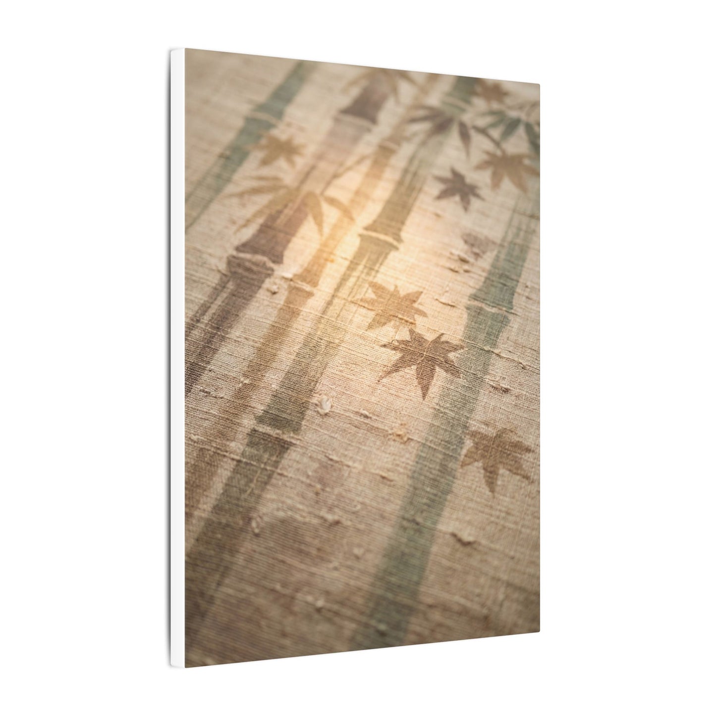 Autumn Bamboo Grove Japanese Pattern Canvas Art | Neutral Decor