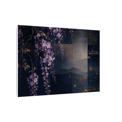 Dawn Wisteria Canvas Art - Dark Japandi Fukinsei