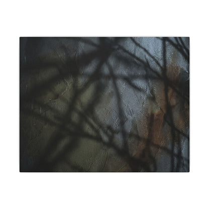 Shadow Play Dark Texture Canvas Art | Sophisticated Dark Japandi Art