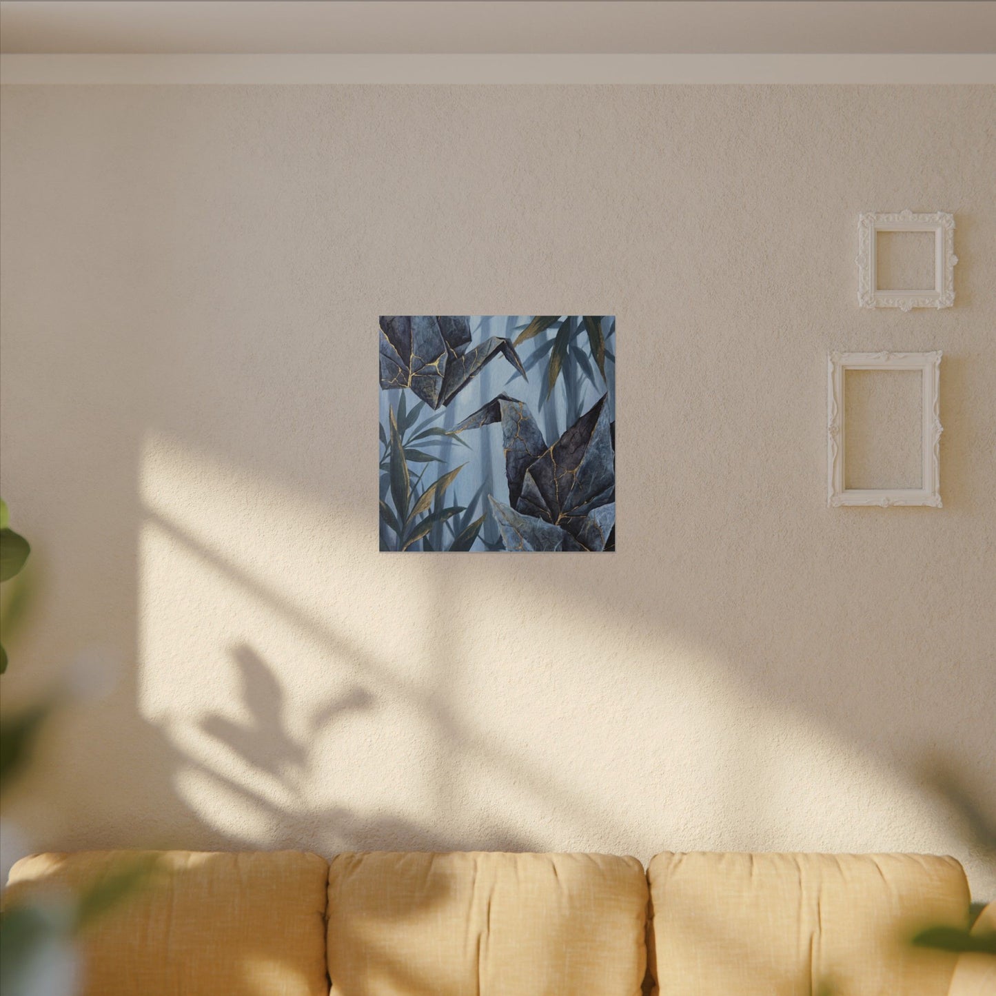 Paper Fold Canvas Art | Summer Kintsugi Crackle Gold Art