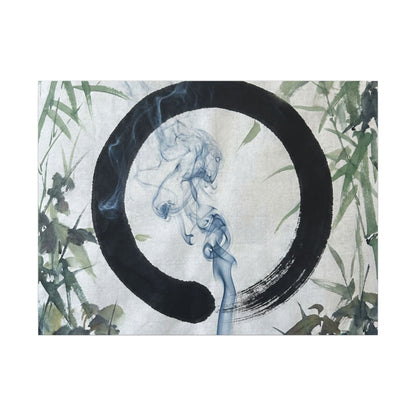 Zen Incense Smoke in Moonlight | Enso Canvas Art
