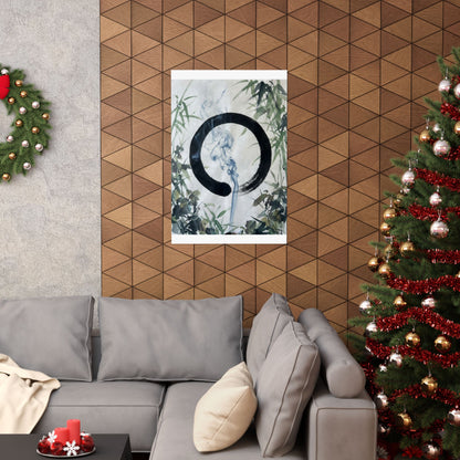 Moonlight Incense Smoke Wall Art Print - Zen Mono No Aware