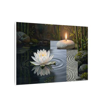 Candlelight Lotus Flower Canvas Art - Zen Kanso