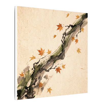 Ink Brushstroke Autumn Canvas Art | Zen Calm Design