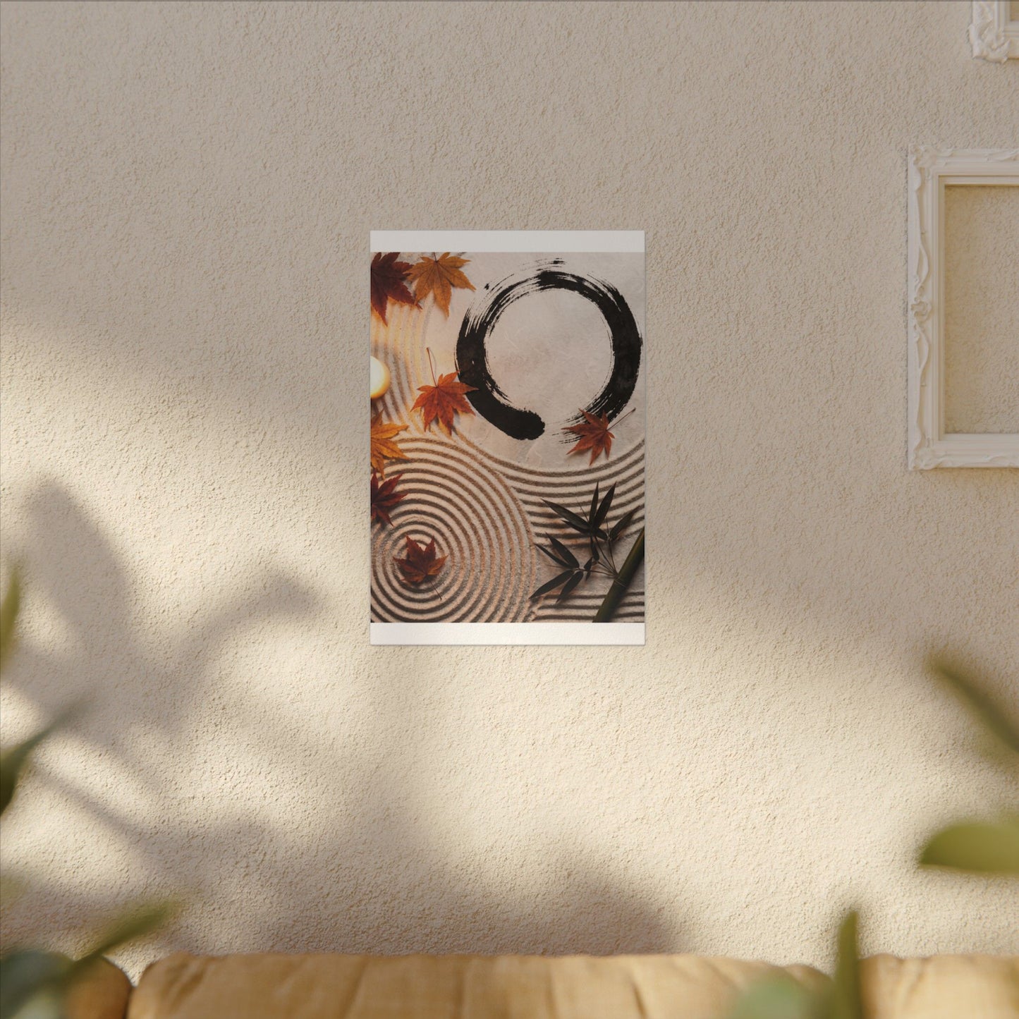 Tranquil Rock Garden Canvas Art - Enso Zen