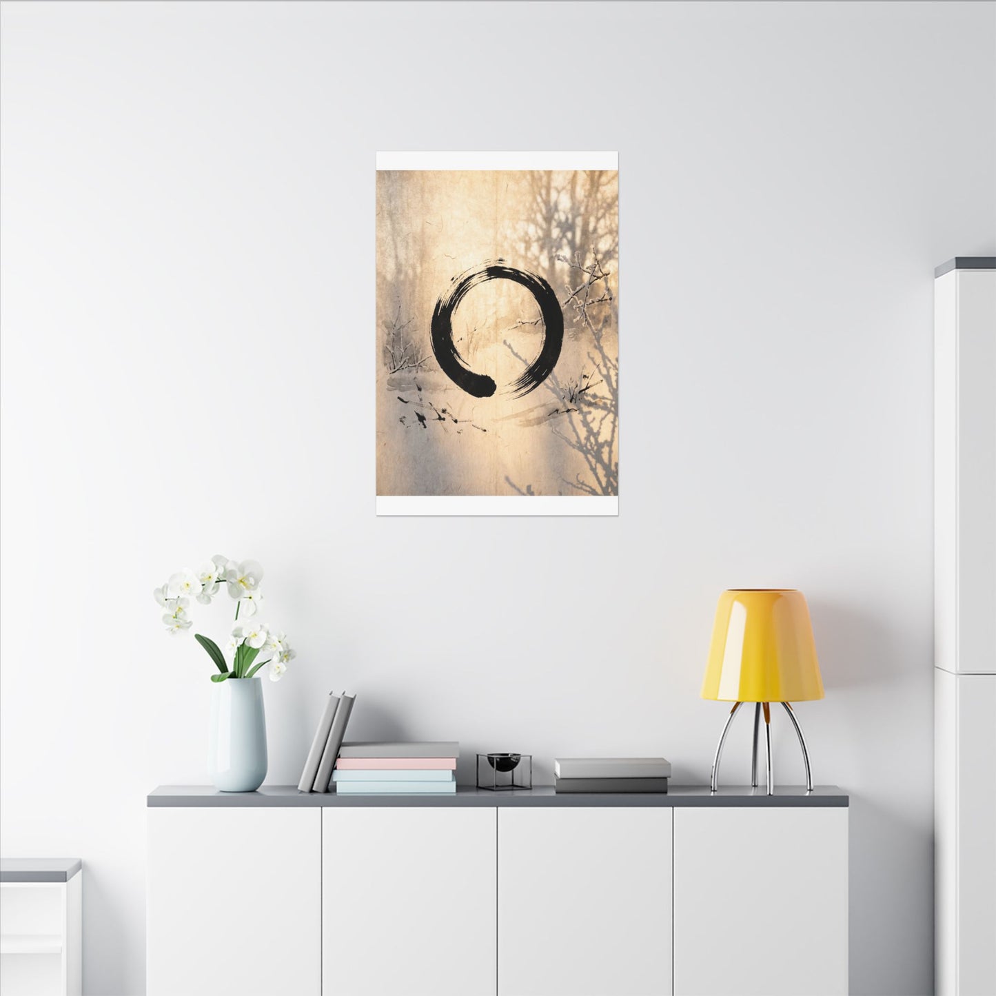 Shoji Screen Enso Canvas Art | Contemplative Zen Art