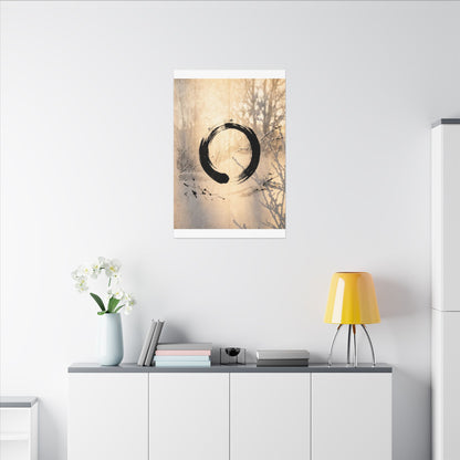 Shoji Screen Enso Canvas Art | Contemplative Zen Art