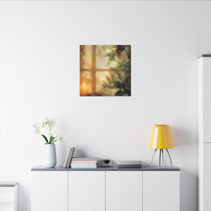 Cozy Shoji Screen Canvas Art - Watercolor Japandi
