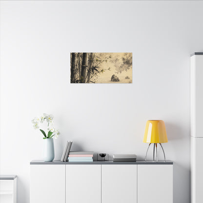 Peaceful Bamboo Grove Canvas Art - Karesansui Zen
