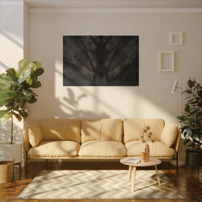 Seijaku Shadow Play Canvas Art - Dark Japandi Charcoal Ink