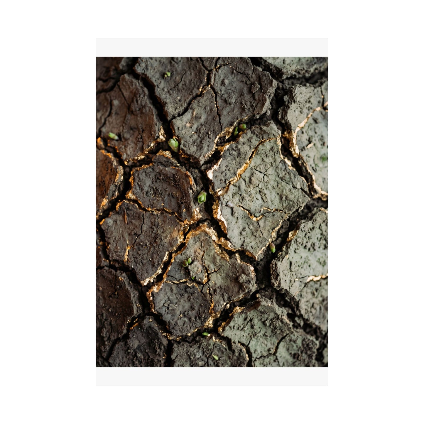 Cracked Earth Japanese Pattern Wall Art Print | Elegant Japandi Art