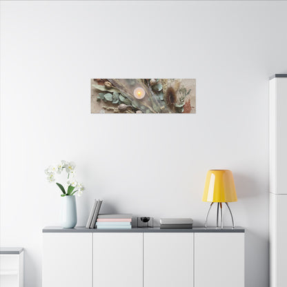 Candlelight Dried Flowers Canvas Art - Japandi Kanso