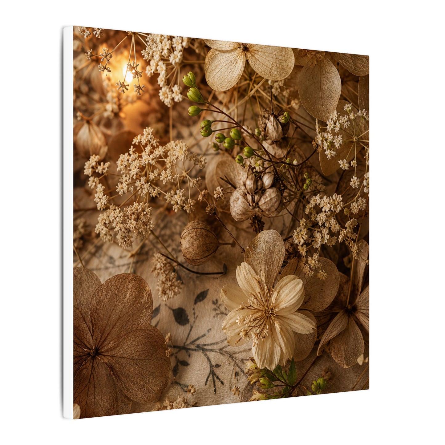 Spring Dried Flowers Japanese Pattern Canvas Art | Earthy Decor