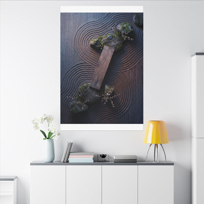 Spring Rock Garden Moody Minimal Canvas Art | Atmospheric Decor