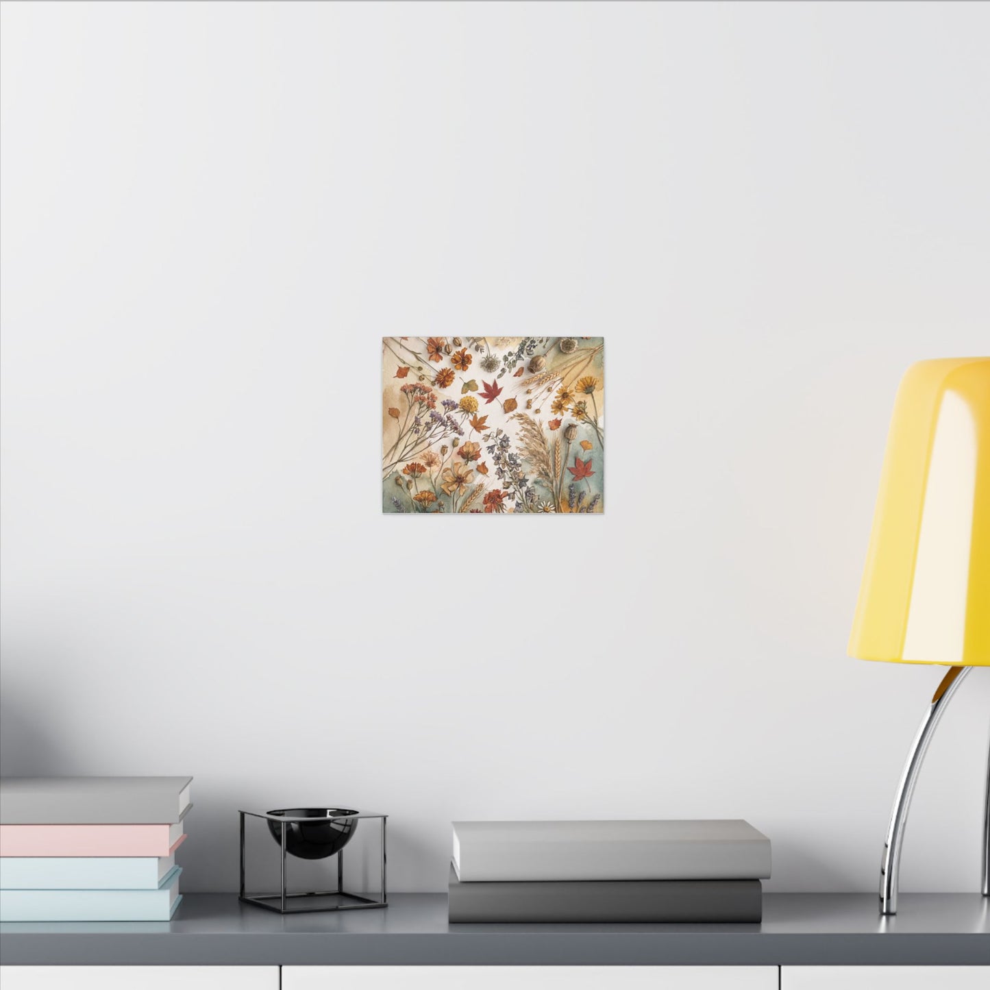 Dried Flowers Canvas Art | Autumn Japandi Watercolor Art