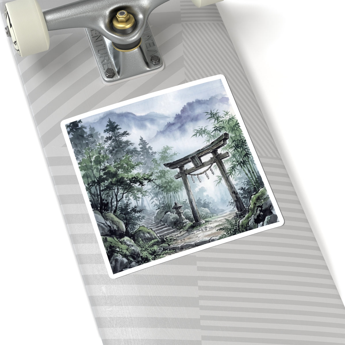 Torii Gate Sumi E Sticker | Tranquil Zen Art