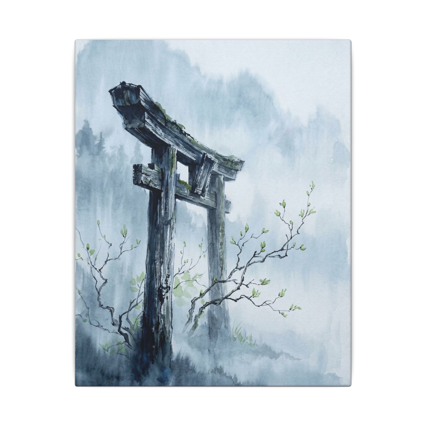 Torii Gate Canvas Art | Spring Zen Sumi E Art